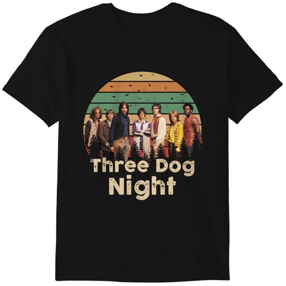 Three Dog Night Vintage T-Shirt  Classic Rock Band Unisex Tee .